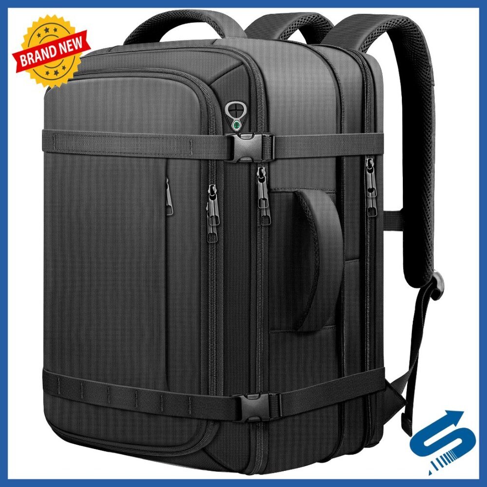 Expandable Travel Backpack with USB Port, Water Resistant Laptop Bag for